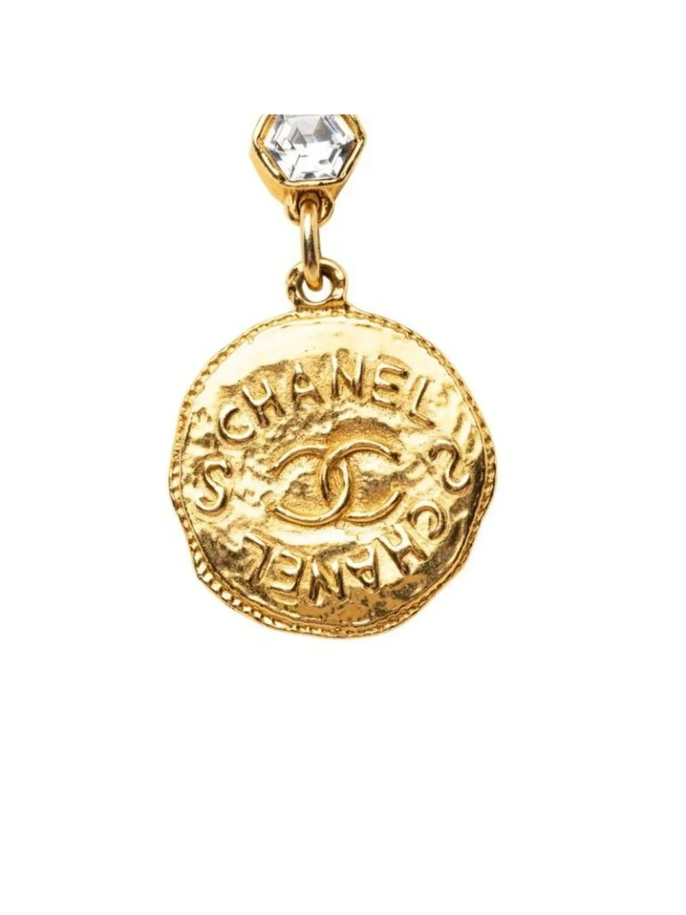 Chanel CC Logo Long Chain Pendant Gold Plated Bijou